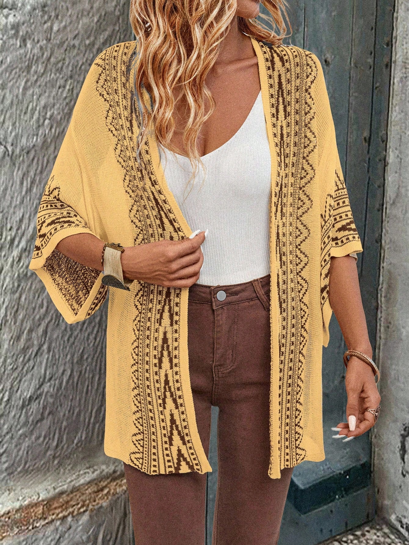 Cardigan Estilo Boêmio com Manga Sino - Freya
