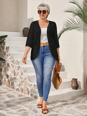 Cardigan feminino em tricô plus size Esmeralda