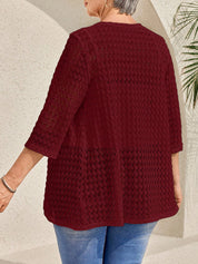 Cardigan feminino em tricô plus size Esmeralda