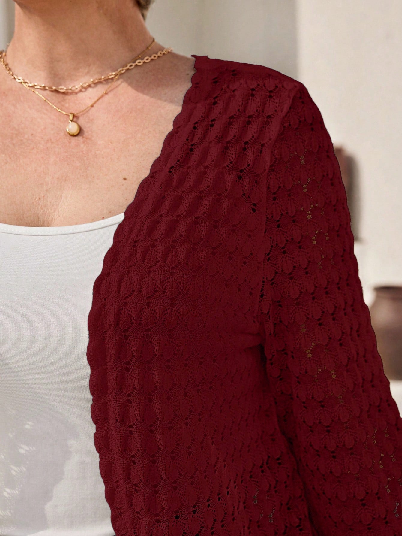 Cardigan feminino em tricô plus size Esmeralda