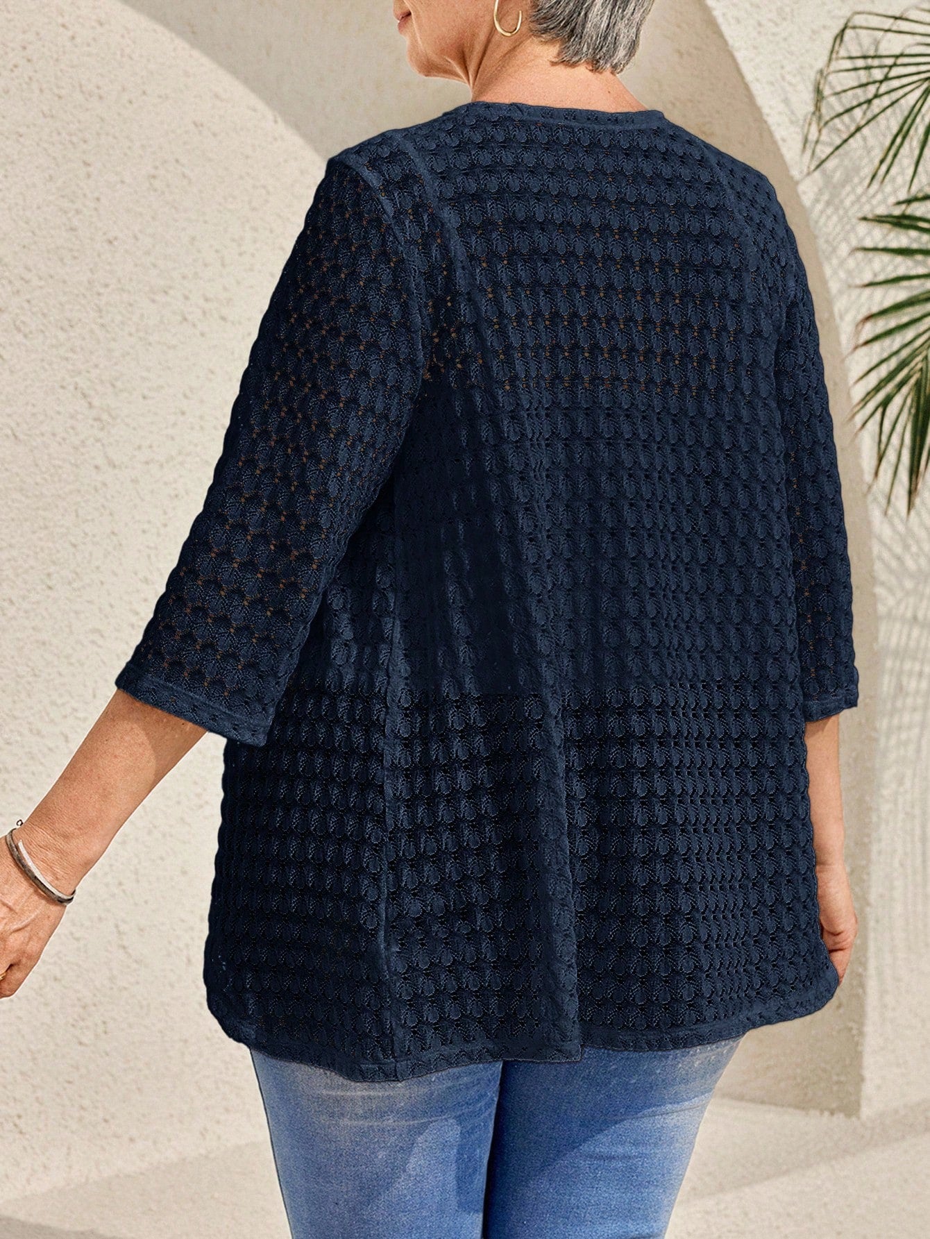 Cardigan feminino em tricô plus size Esmeralda