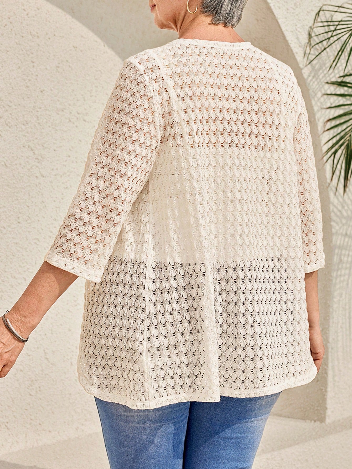 Cardigan feminino em tricô plus size Esmeralda