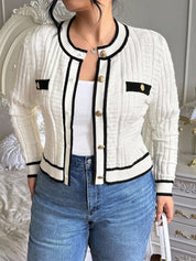 Cardigan feminino plus size de tricô Chloe