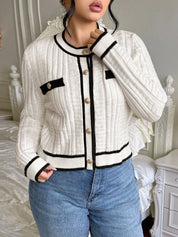 Cardigan feminino plus size de tricô Chloe