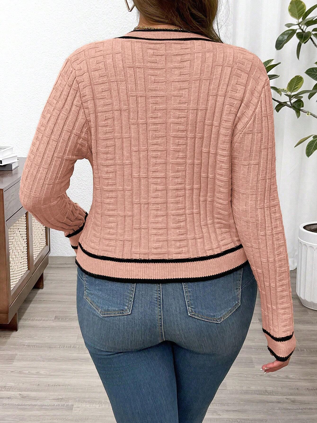 Cardigan feminino plus size de tricô Chloe
