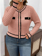 Cardigan feminino plus size de tricô Chloe