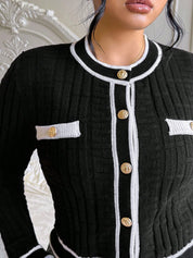 Cardigan feminino plus size de tricô Chloe