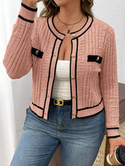 Cardigan feminino plus size de tricô Chloe