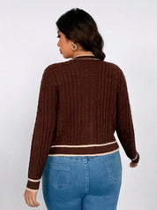 Cardigan feminino plus size de tricô Chloe
