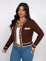Cardigan feminino plus size de tricô Chloe