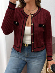 Cardigan feminino plus size de tricô Chloe