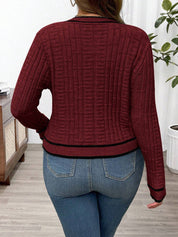 Cardigan feminino plus size de tricô Chloe