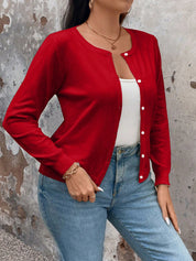 Cardigan de Manga Longa Botões na Frente - Gisele. Plus Size