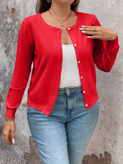 Cardigan de Manga Longa Botões na Frente - Gisele. Plus Size