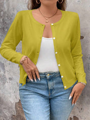 Cardigan de Manga Longa Botões na Frente - Gisele. Plus Size