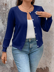 Cardigan de Manga Longa Botões na Frente - Gisele. Plus Size