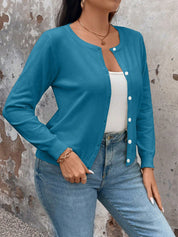 Cardigan de Manga Longa Botões na Frente - Gisele. Plus Size