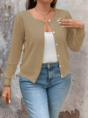 Cardigan de Manga Longa Botões na Frente - Gisele. Plus Size