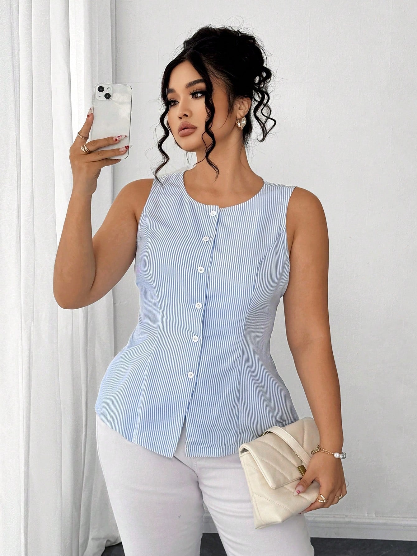 Colete Feminino listrada - Fanny. Plus Size