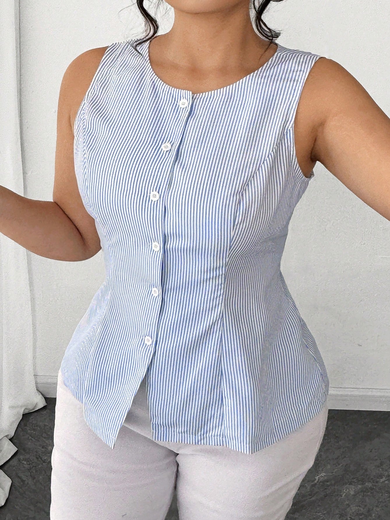 Colete Feminino listrada - Fanny. Plus Size