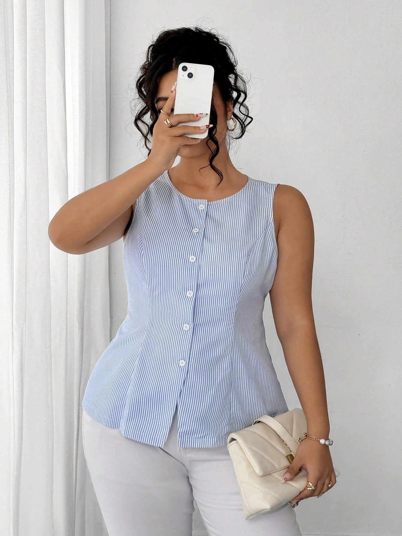 Colete Feminino listrada - Fanny. Plus Size