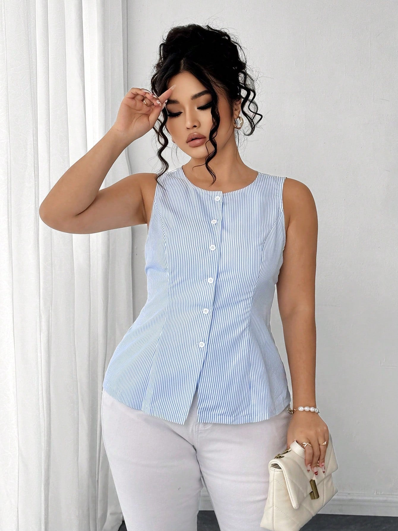 Colete Feminino listrada - Fanny. Plus Size