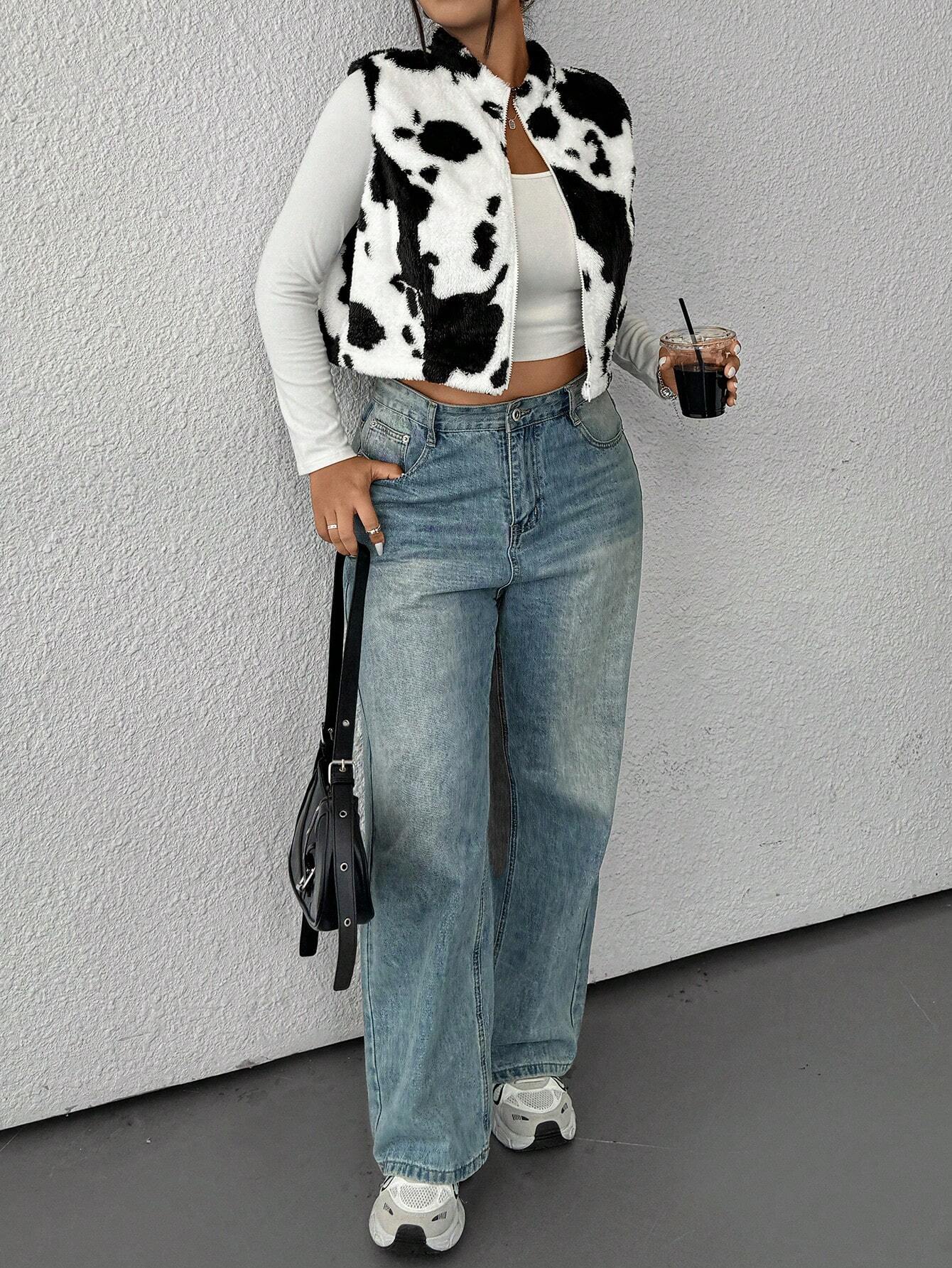 Colete peluciado plus size Samira