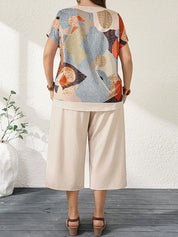 Conjunto Feminino de Blusa e Calça Gina. Plus Size.