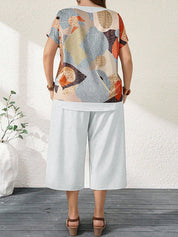 Conjunto Feminino de Blusa e Calça Gina. Plus Size.