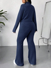 Conjunto Feminino Plus Size de 2 Peças Jaqueta com Capuz e Calça - Cristina