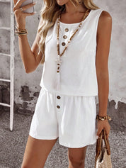 Conjunto Feminino de 2 peças Camiseta e Shorts - Camille