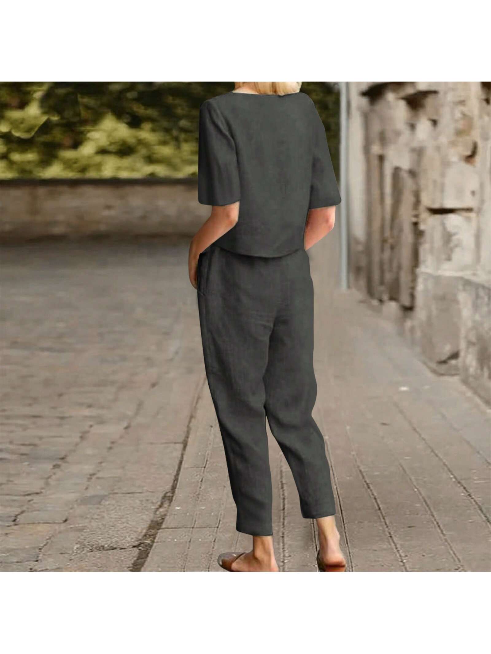 Conjunto Feminino de 2 peças com Camisa e Calça - Amelia