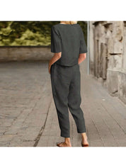 Conjunto Feminino de 2 peças com Camisa e Calça - Amelia