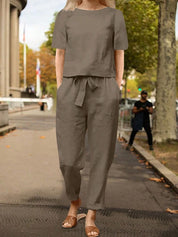 Conjunto Feminino de 2 peças com Camisa e Calça - Amelia