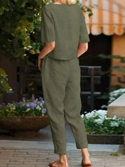 Conjunto Feminino de 2 peças com Camisa e Calça - Amelia