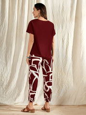 Conjunto Feminino Camisa com Manga Curta e Calça Comprida - Yvette