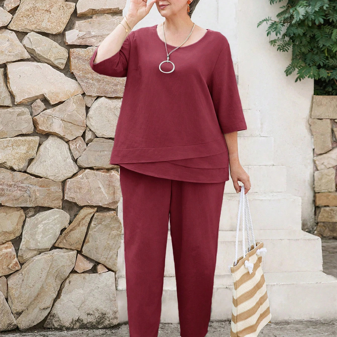 Conjunto feminino casual plus size Angelina