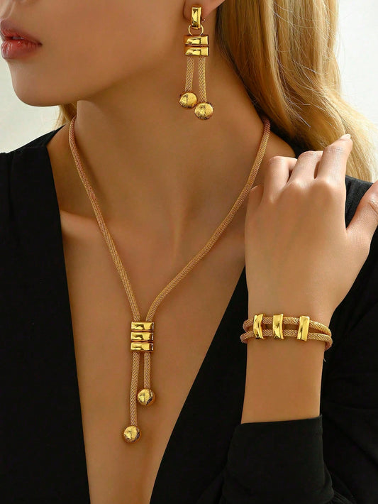 Conjunto de Joias Feminina 4 Peças Vintage Minimalista  - Nicoly