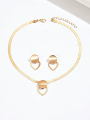 Conjunto de Joias Feminina Minimalista com Colar e Brincos - Emanuele