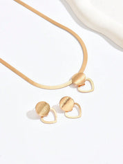 Conjunto de Joias Feminina Minimalista com Colar e Brincos - Emanuele