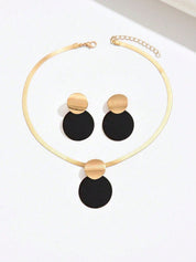 Conjunto de Joias Feminina Minimalista com Colar e Brincos - Emanuele