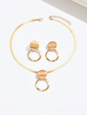 Conjunto de Joias Feminina Minimalista com Colar e Brincos - Emanuele