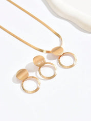 Conjunto de Joias Feminina Minimalista com Colar e Brincos - Emanuele