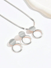 Conjunto de Joias Feminina Minimalista com Colar e Brincos - Emanuele