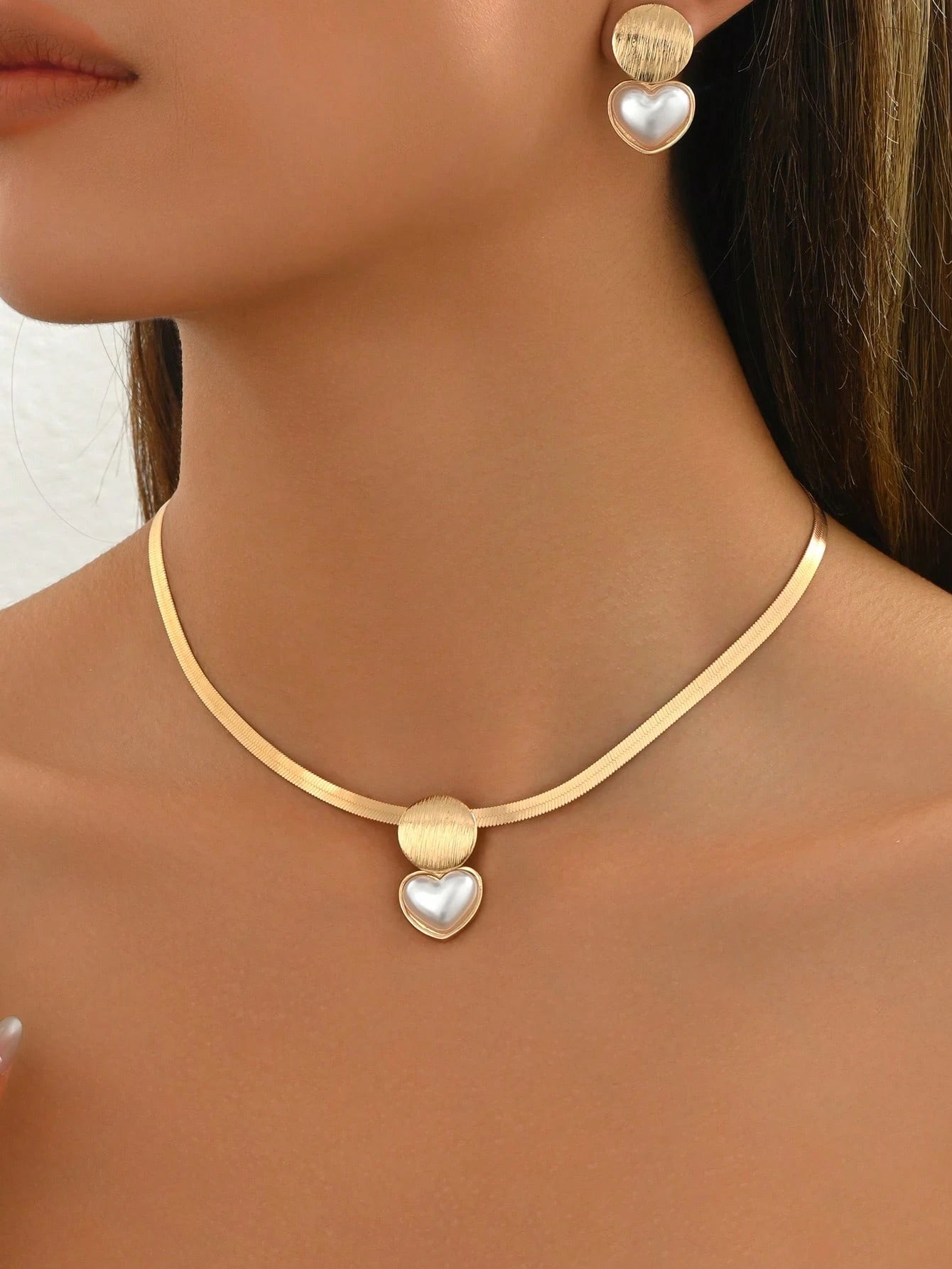 Conjunto de Joias de 3 Peças Feminino de Colar + Brincos - Francine