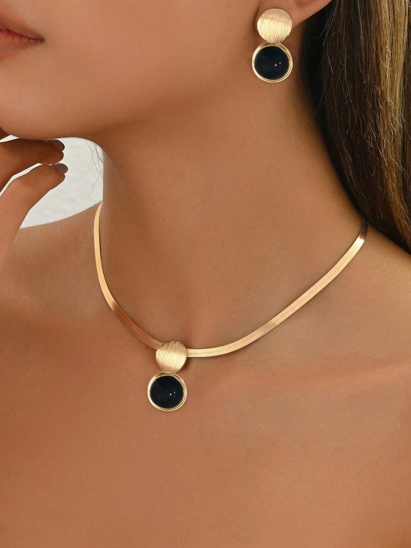 Conjunto de Joias de 3 Peças Feminino de Colar + Brincos - Francine