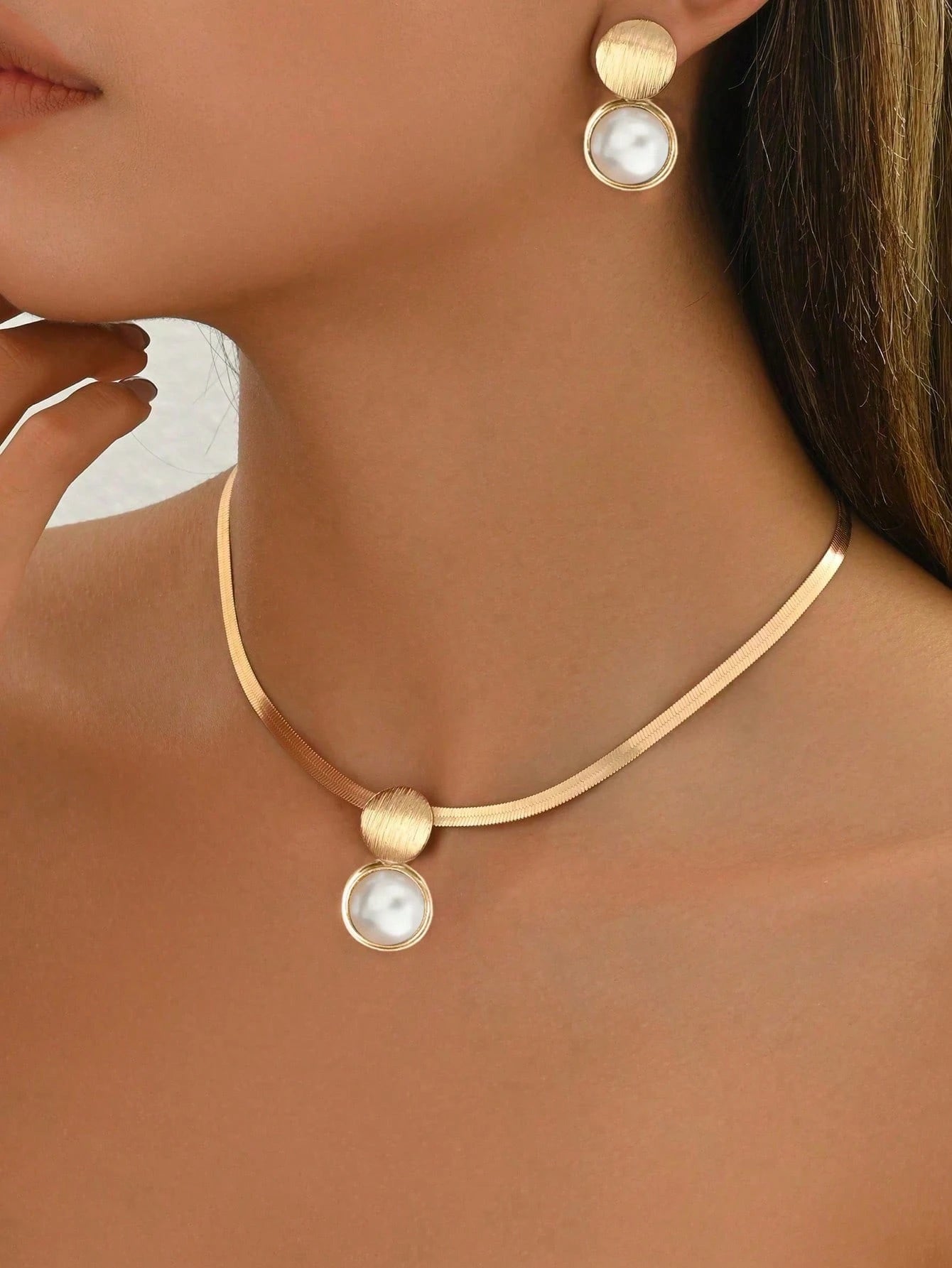 Conjunto de Joias de 3 Peças Feminino de Colar + Brincos - Francine
