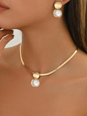 Conjunto de Joias de 3 Peças Feminino de Colar + Brincos - Francine