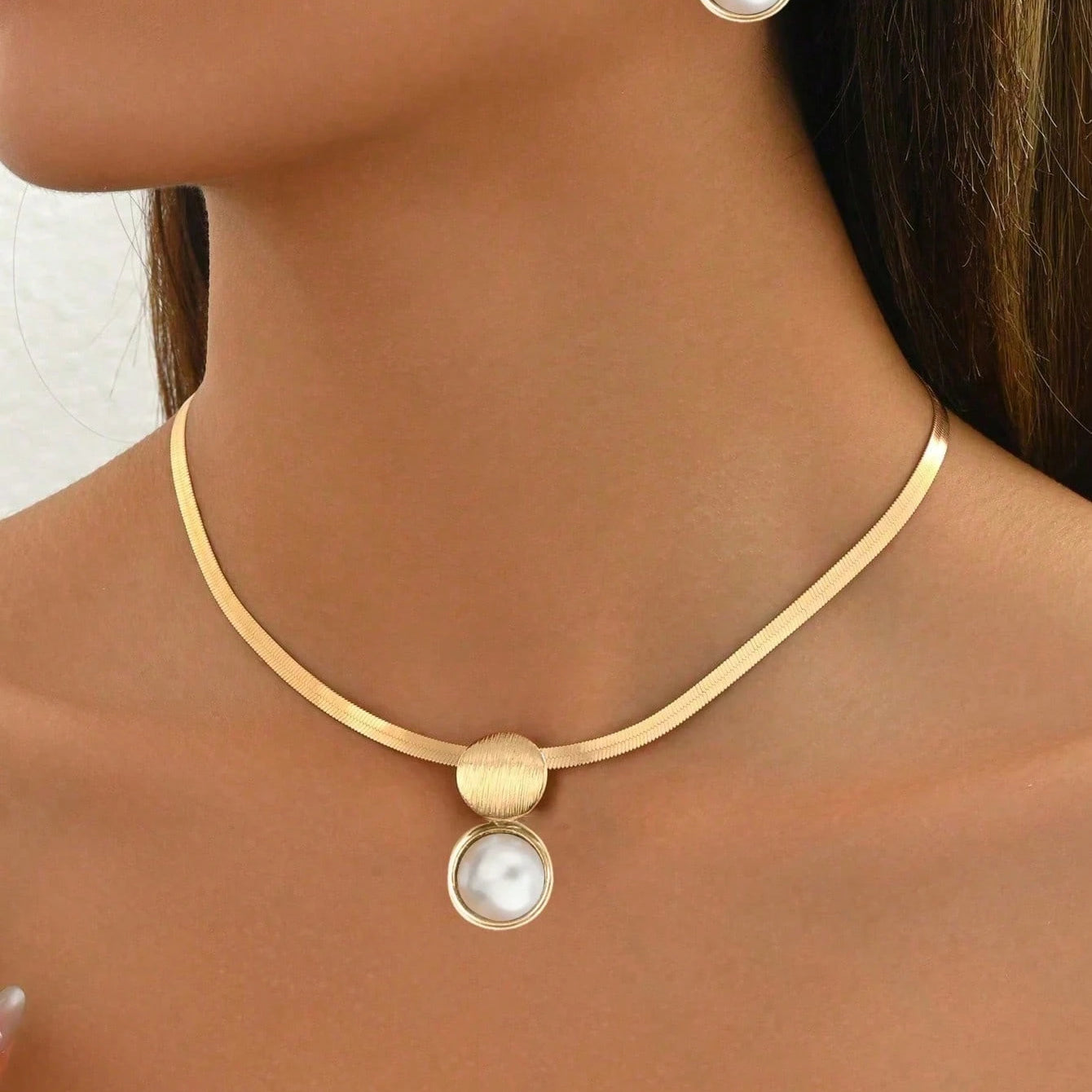 Conjunto de Joias de 3 Peças Feminino de Colar + Brincos - Francine