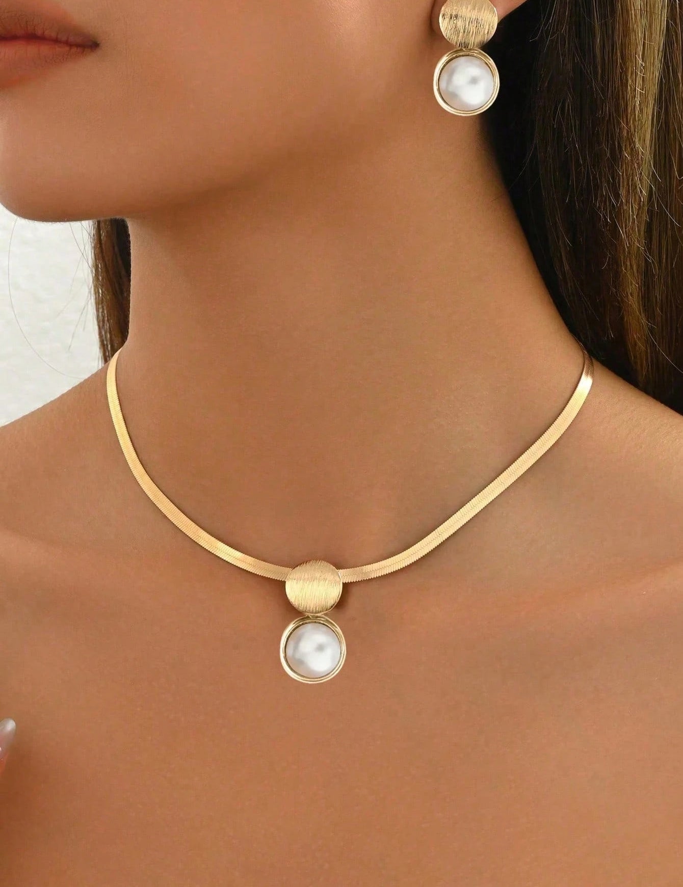 Conjunto de Joias de 3 Peças Feminino de Colar + Brincos - Francine